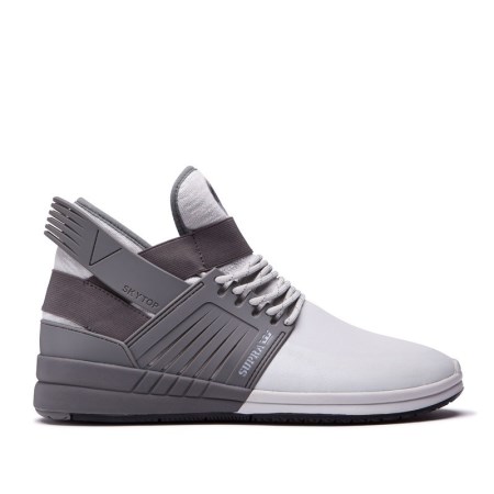 Supra Skytop V Womens High Tops Shoes Grey/White UK 08QTW